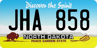 ND license plate JHA858