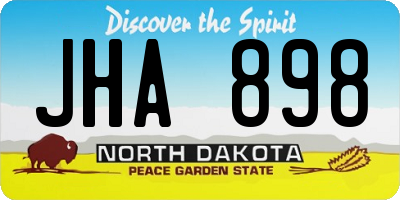ND license plate JHA898