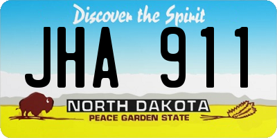 ND license plate JHA911