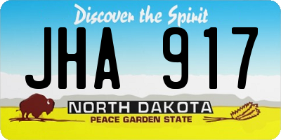 ND license plate JHA917
