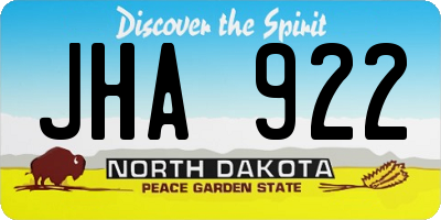 ND license plate JHA922