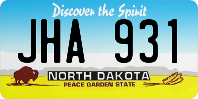 ND license plate JHA931