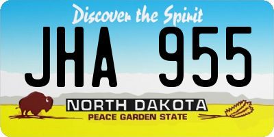ND license plate JHA955