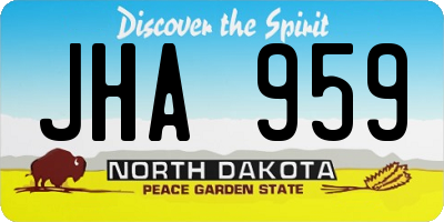 ND license plate JHA959