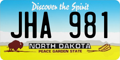 ND license plate JHA981