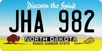 ND license plate JHA982