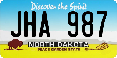 ND license plate JHA987