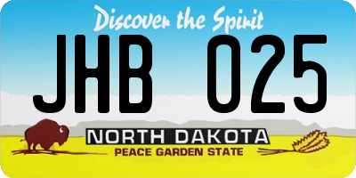ND license plate JHB025