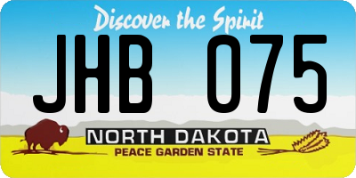 ND license plate JHB075