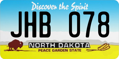 ND license plate JHB078