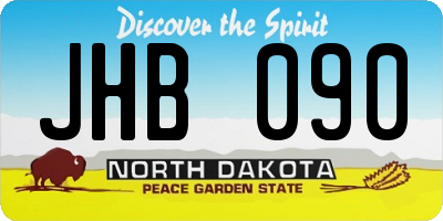 ND license plate JHB090