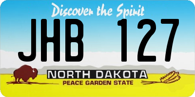 ND license plate JHB127