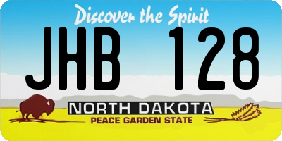 ND license plate JHB128