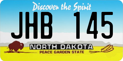 ND license plate JHB145