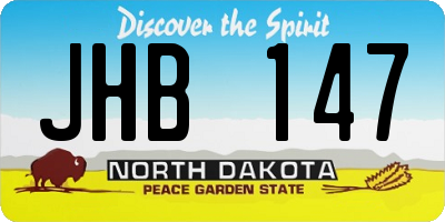 ND license plate JHB147