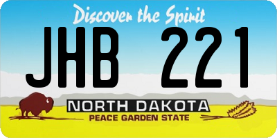 ND license plate JHB221