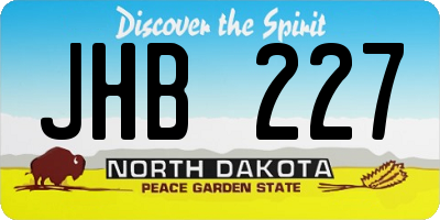 ND license plate JHB227