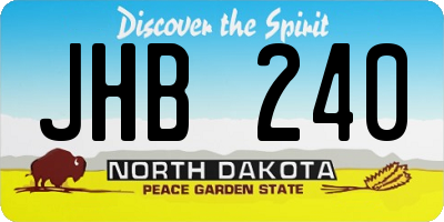 ND license plate JHB240