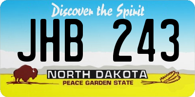 ND license plate JHB243