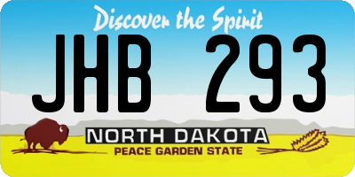 ND license plate JHB293