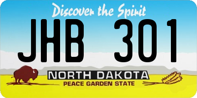 ND license plate JHB301