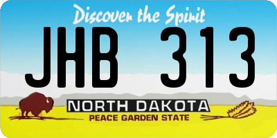 ND license plate JHB313