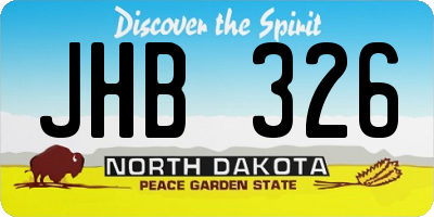 ND license plate JHB326