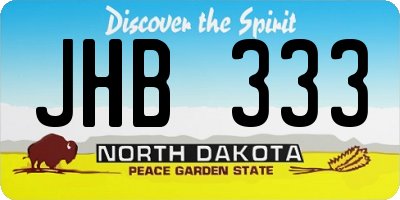 ND license plate JHB333