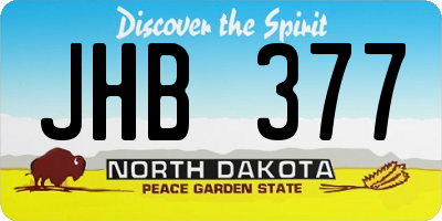 ND license plate JHB377