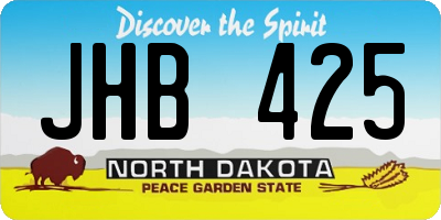 ND license plate JHB425