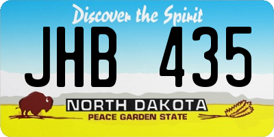 ND license plate JHB435