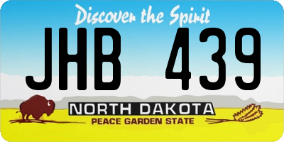 ND license plate JHB439