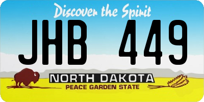 ND license plate JHB449