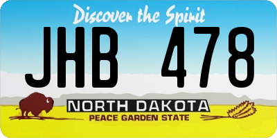 ND license plate JHB478