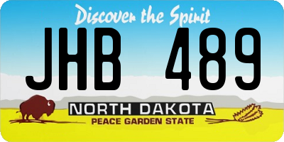 ND license plate JHB489