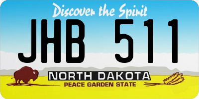 ND license plate JHB511