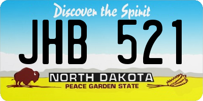 ND license plate JHB521