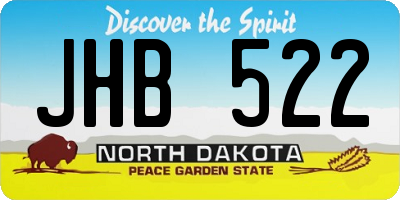 ND license plate JHB522