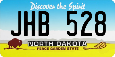 ND license plate JHB528
