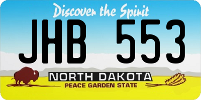 ND license plate JHB553