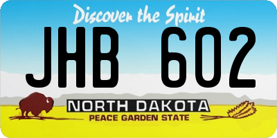 ND license plate JHB602