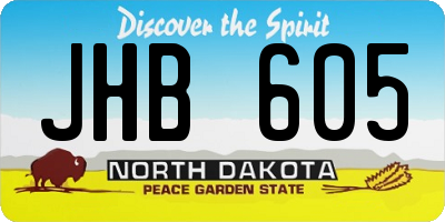 ND license plate JHB605