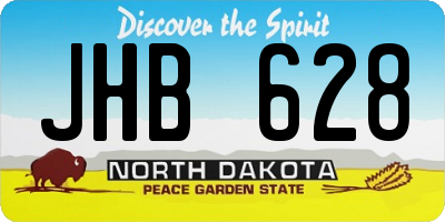 ND license plate JHB628
