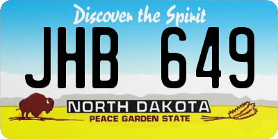 ND license plate JHB649