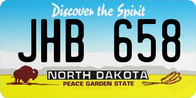 ND license plate JHB658