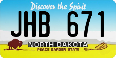 ND license plate JHB671