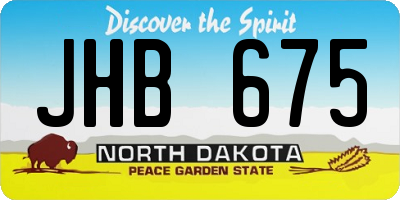 ND license plate JHB675