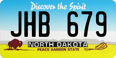ND license plate JHB679