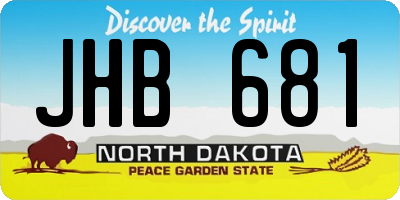 ND license plate JHB681