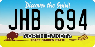 ND license plate JHB694